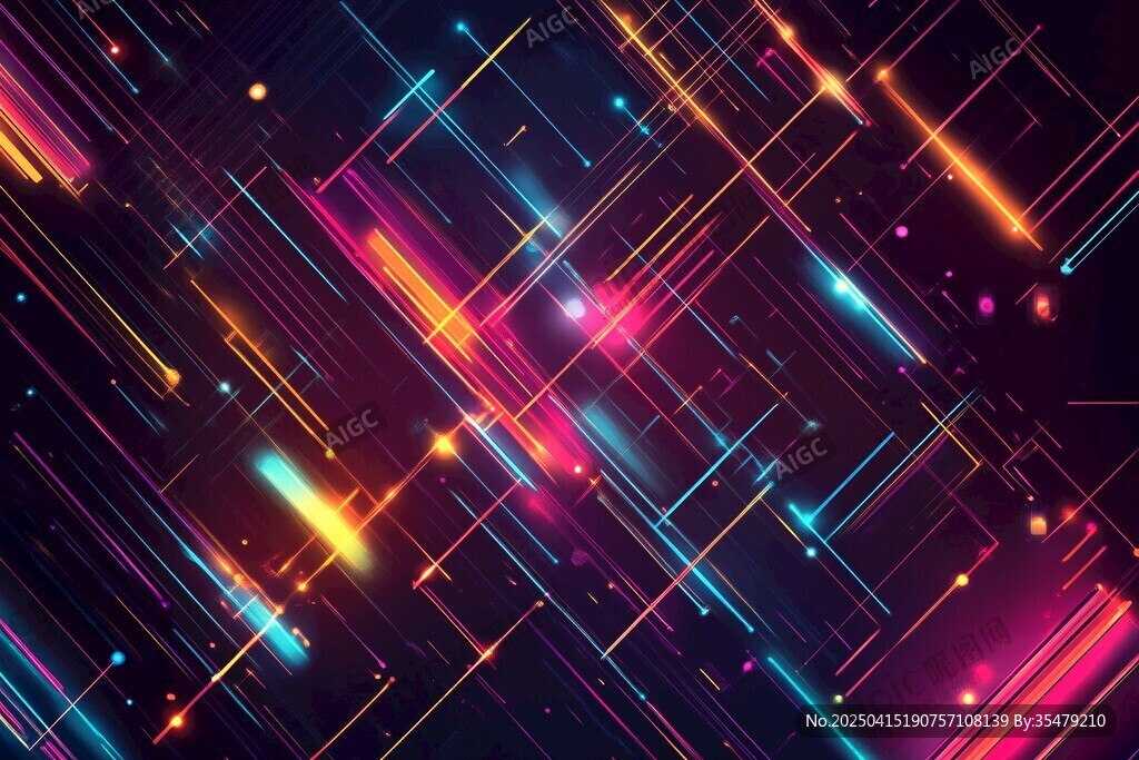 炫彩霓虹線條科技感背景
