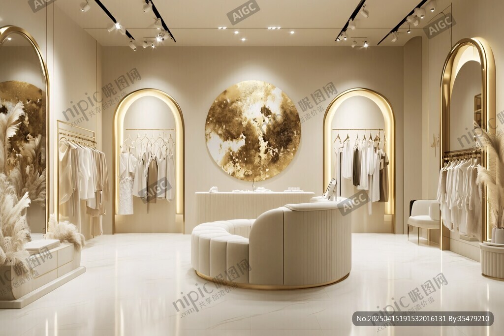 奢華時尚服裝店室內(nèi)場景