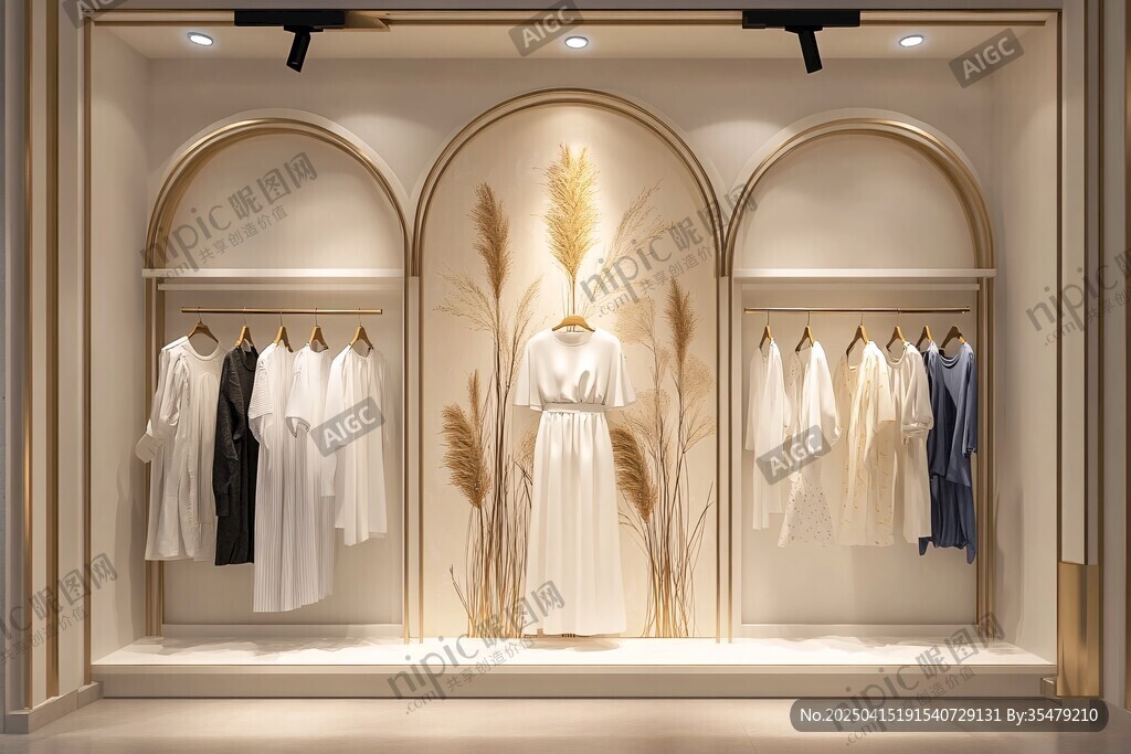 優(yōu)雅女裝店鋪精美陳列展示