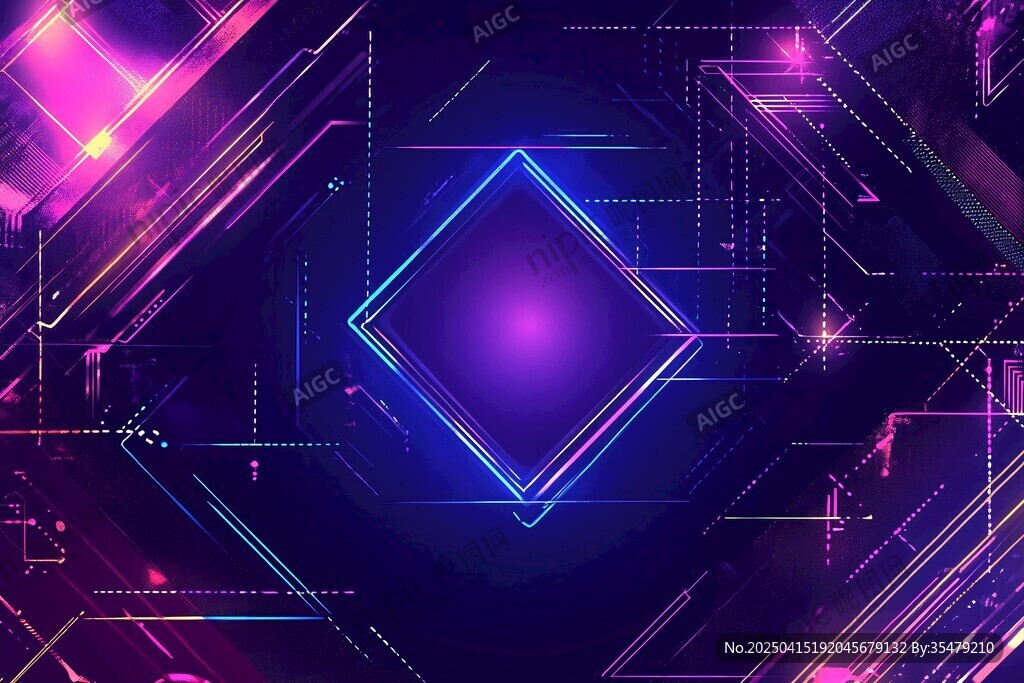 炫彩科技風(fēng)幾何光影背景