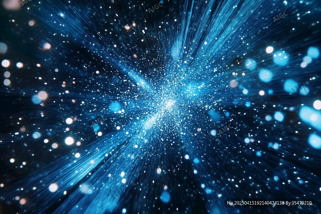 夢幻藍色星芒宇宙景象