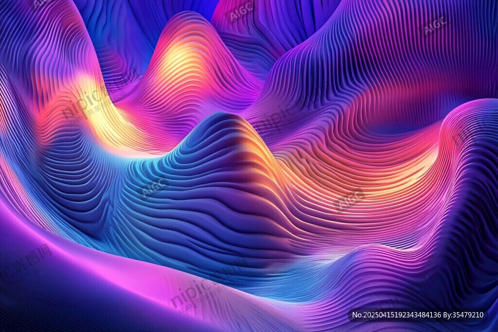 炫彩流動波紋抽象背景圖