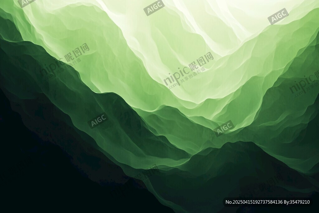 綠色山巒抽象藝術(shù)圖景
