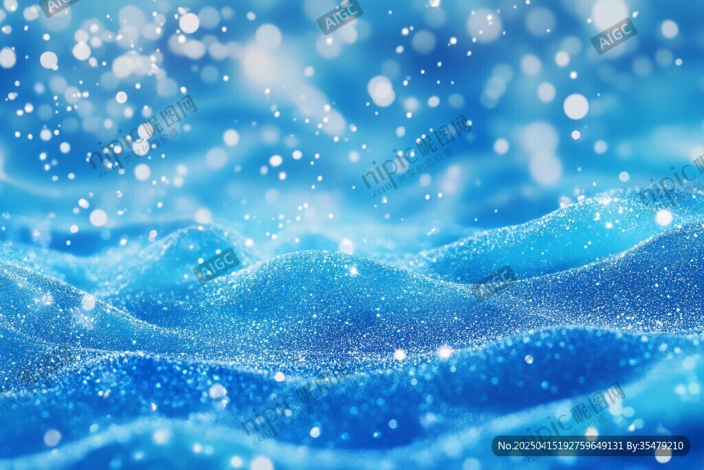 夢(mèng)幻藍(lán)色波光雪景背景
