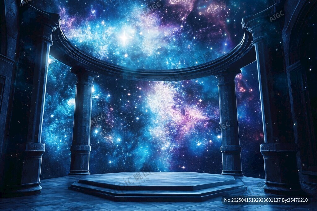 夢(mèng)幻星空下的古典神秘空間