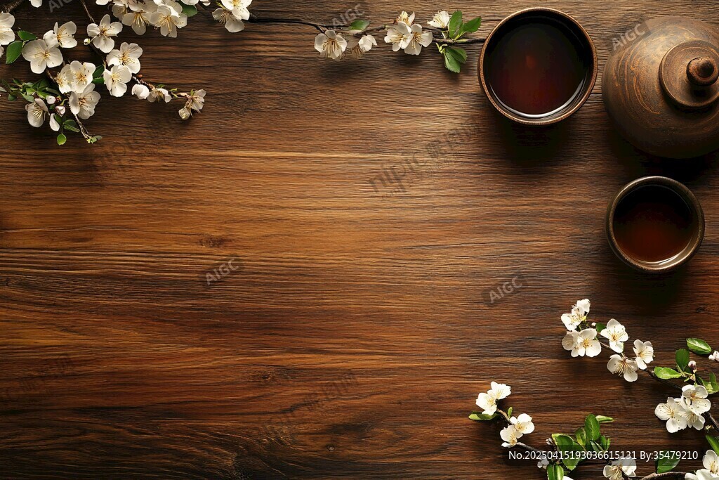 木質(zhì)茶席上的春日茶韻