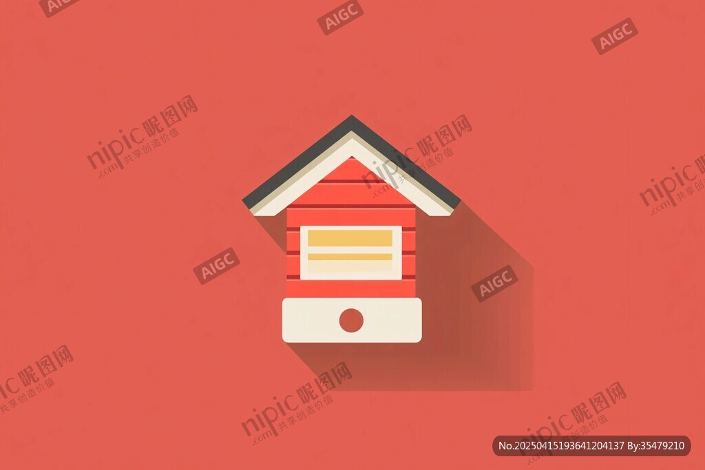 紅色簡(jiǎn)約小房子圖標(biāo)