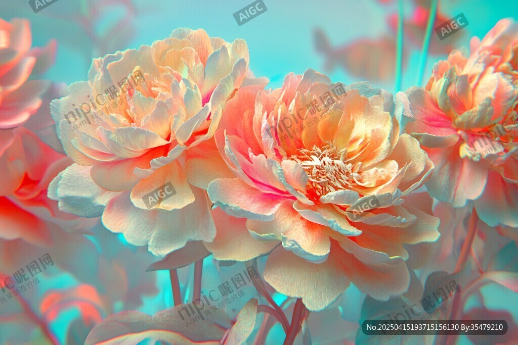 夢(mèng)幻柔美盛開(kāi)的絢爛花朵
