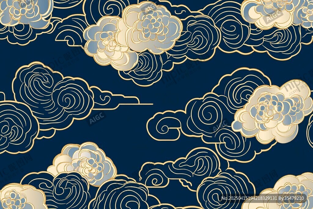 中式云紋圖案背景設計