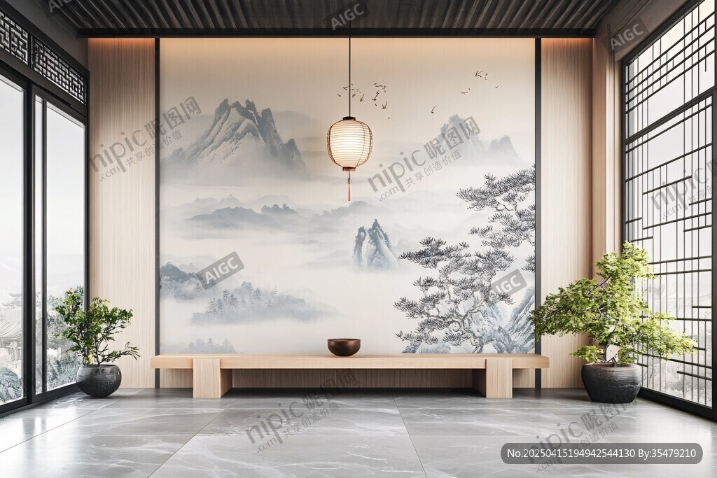 中式禪意茶室山水意境空間