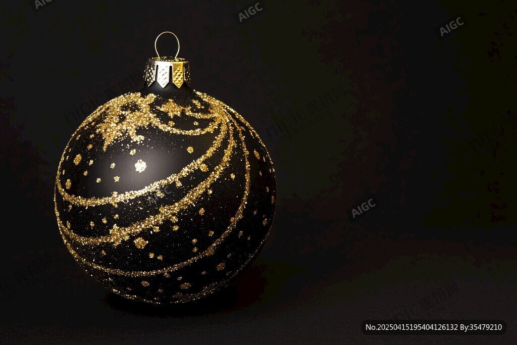 黑金圣誕球裝飾