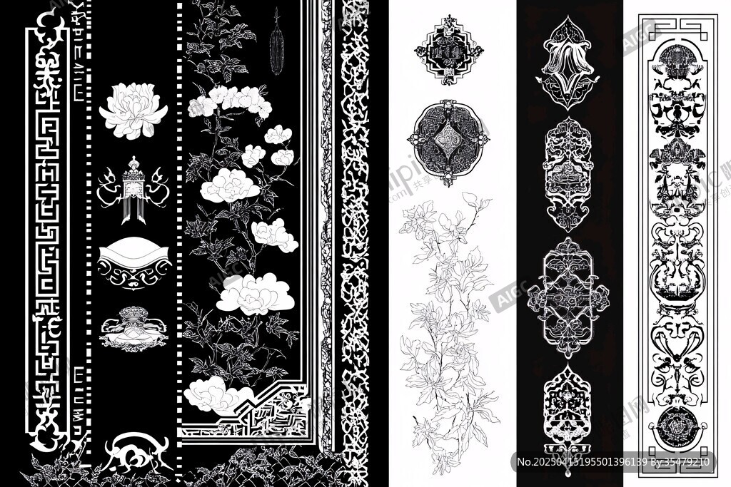 中式傳統(tǒng)花紋圖案集合