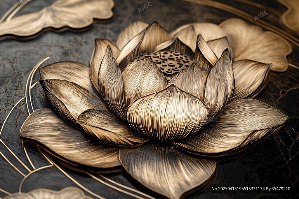 金色蓮花擺件 精致藝術(shù)感