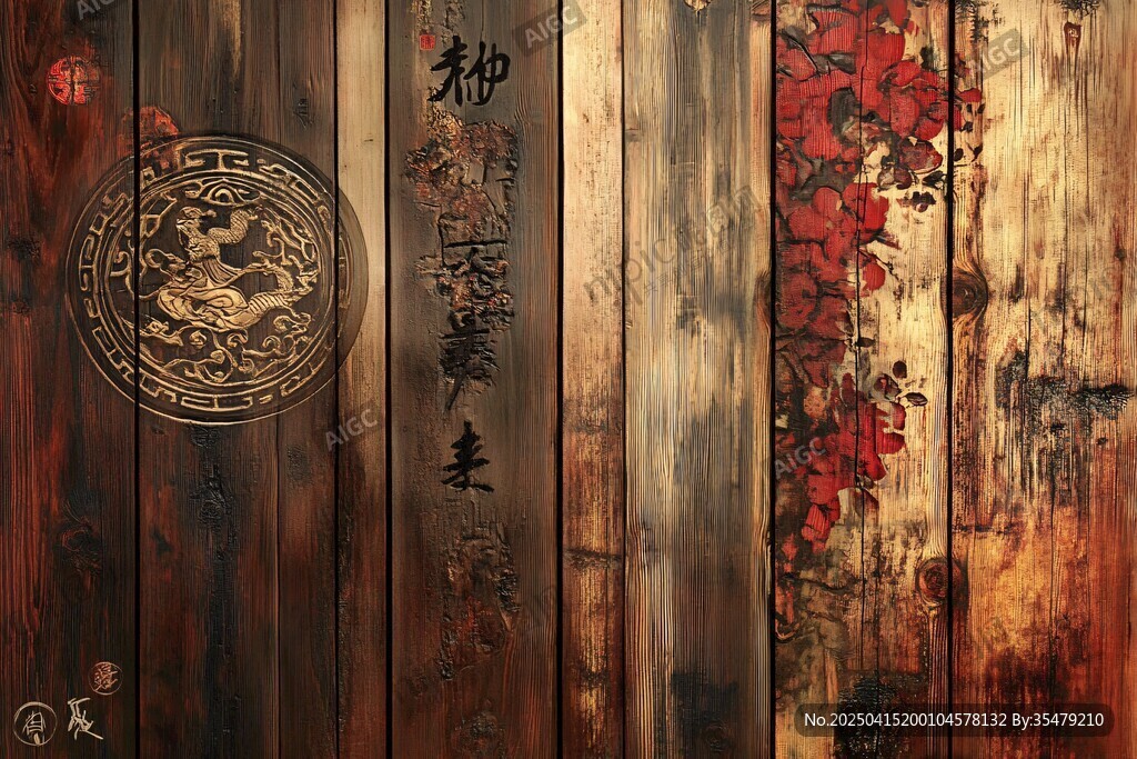 中式復古風木板藝術背景