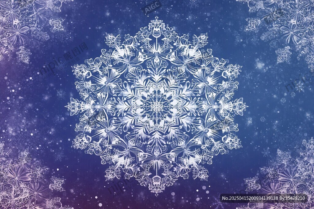 夢(mèng)幻雪花背景圖