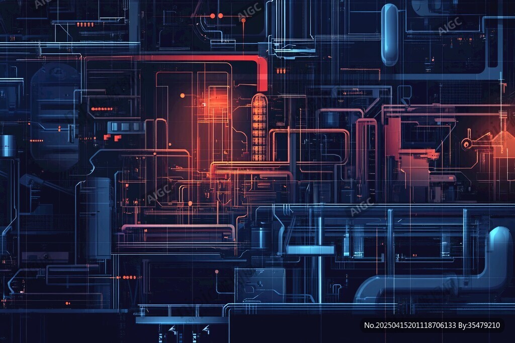 未來科技風(fēng)的機械電路場景