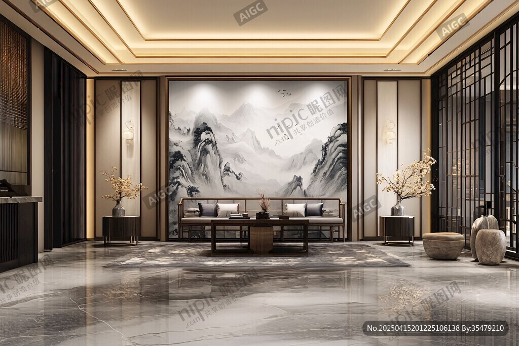 中式奢華客廳 山水意境風(fēng)