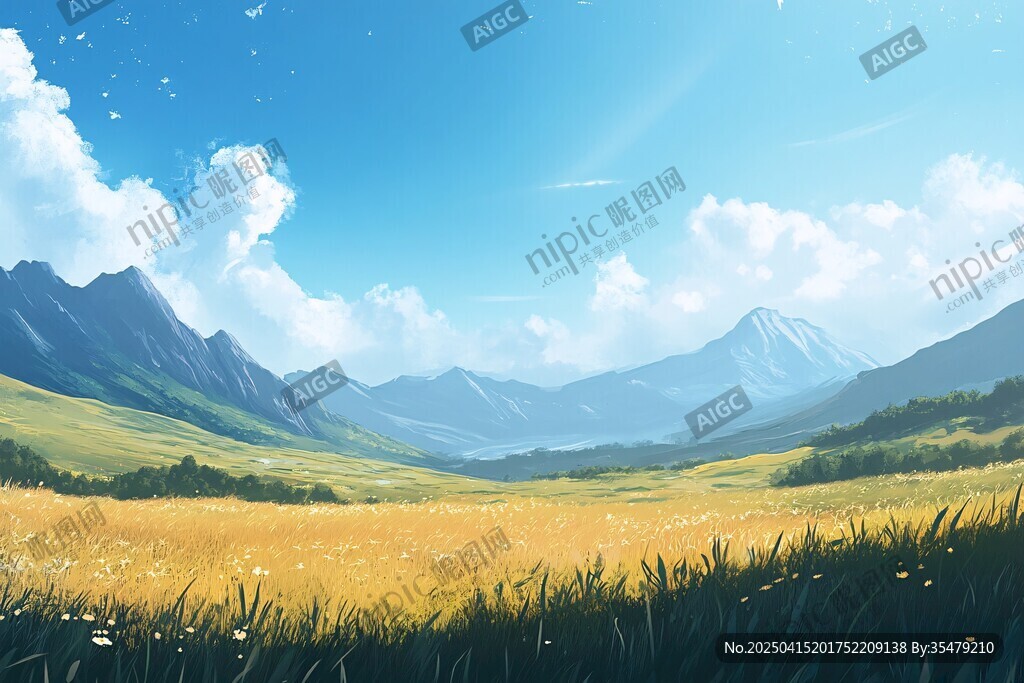 田園山間美景