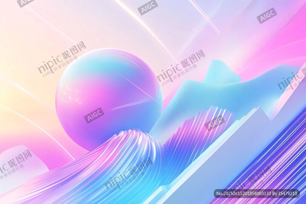 夢幻炫彩流體星球景觀