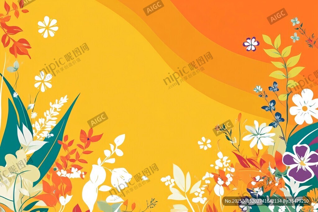 繽紛花卉背景圖