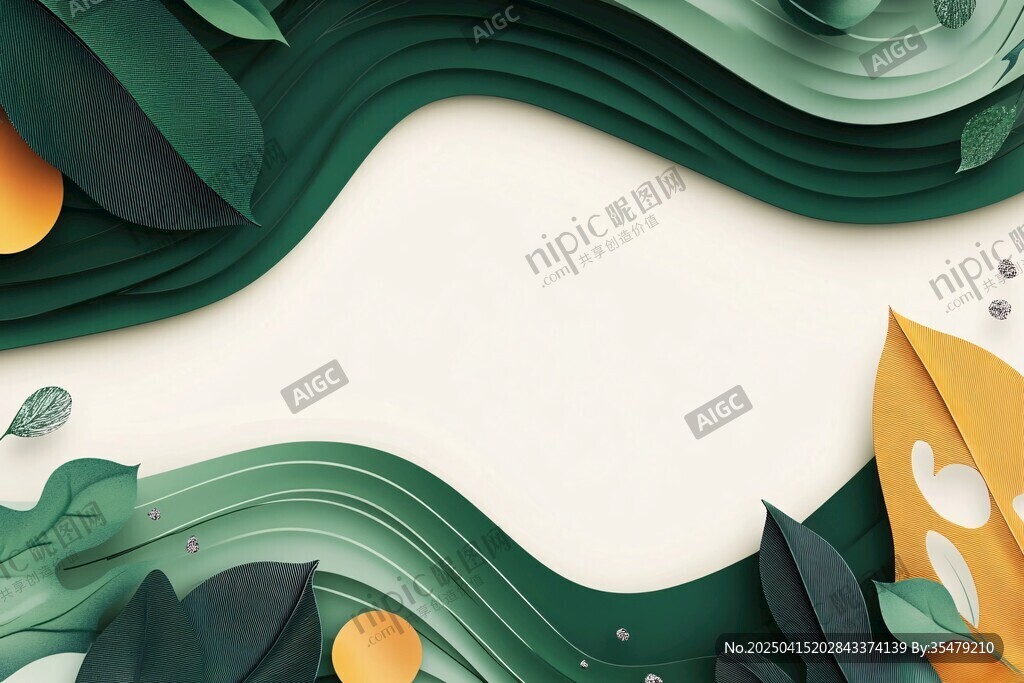 綠色紙藝風(fēng)背景裝飾圖案
