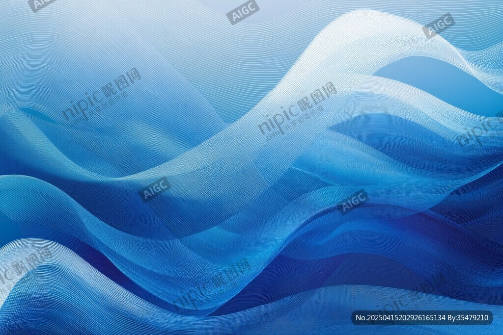 夢(mèng)幻藍(lán)色波浪抽象背景圖
