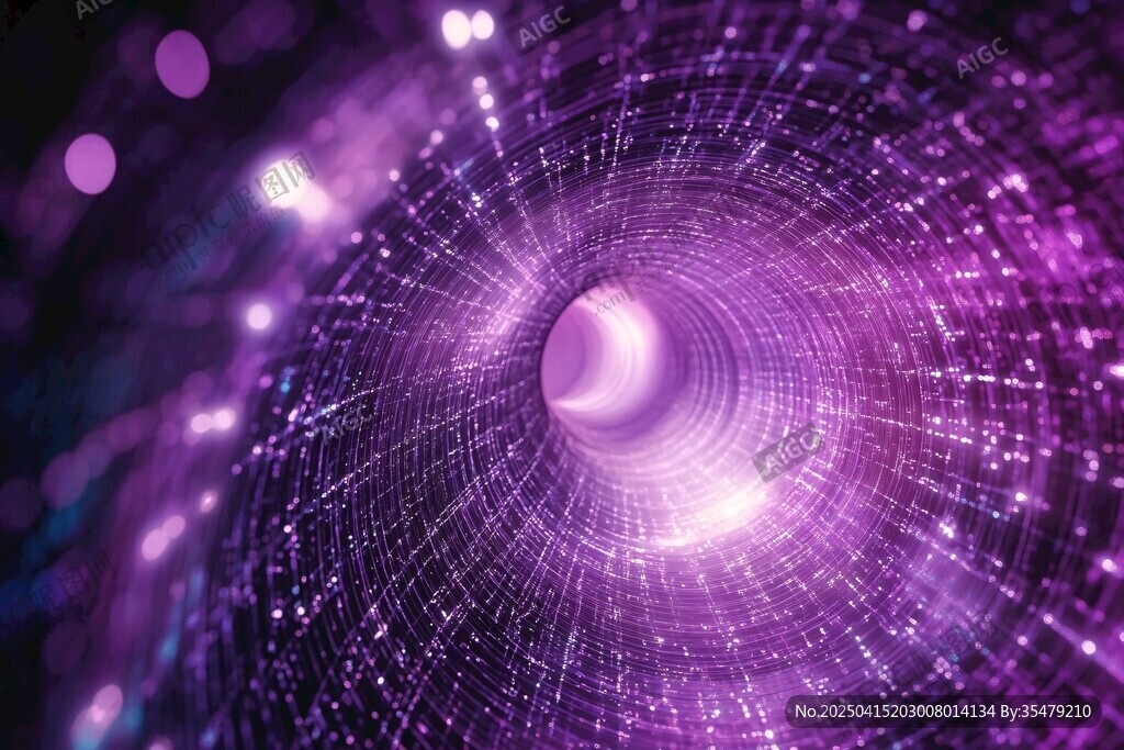 紫色科幻時(shí)空隧道背景圖