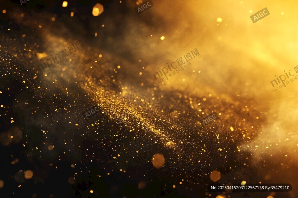 金色粒子閃耀夢幻背景