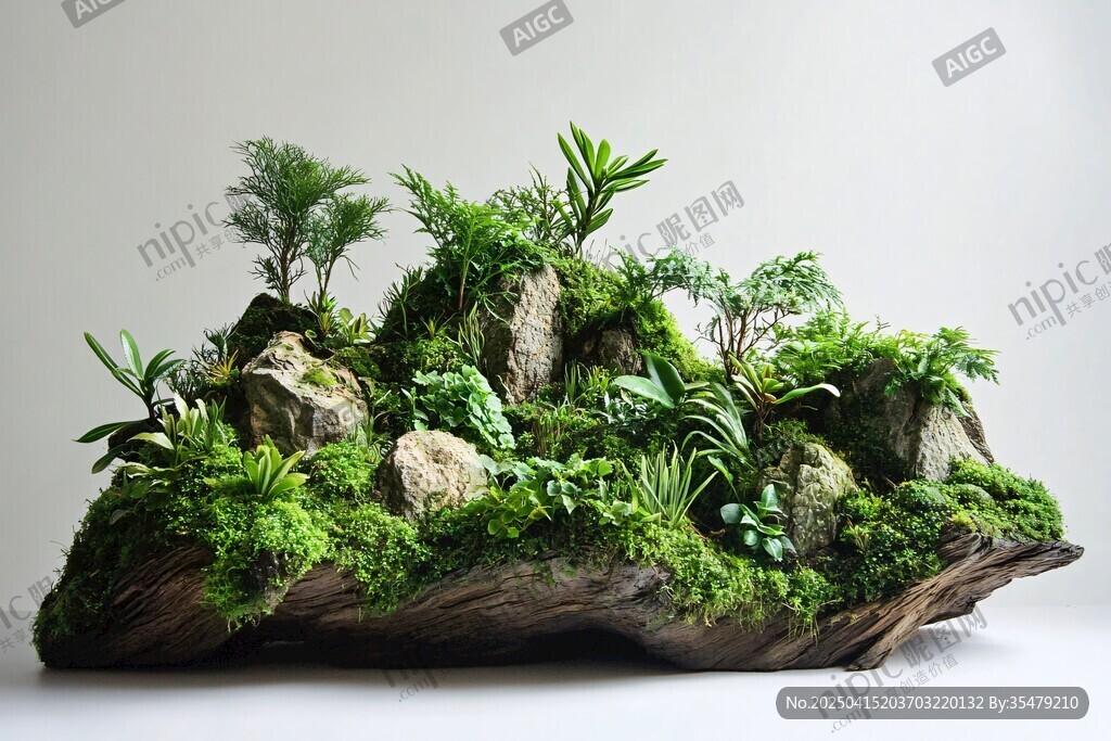 苔蘚山石微景觀盆景