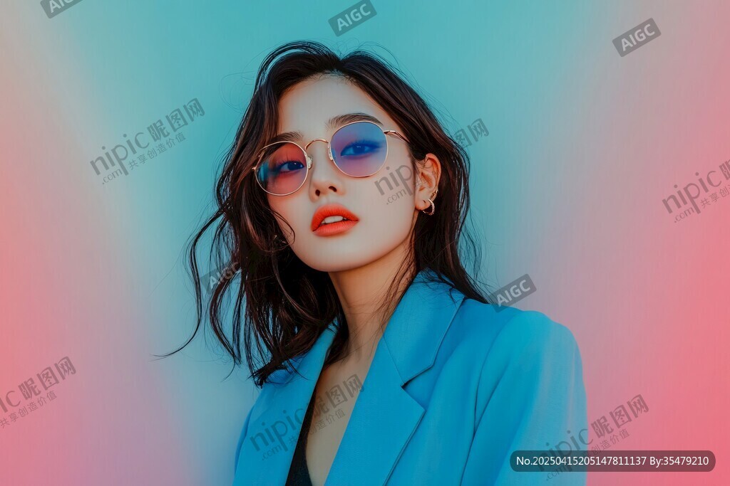 時尚酷感墨鏡女士寫真