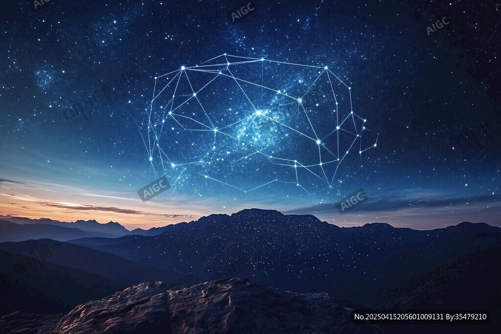 星空下的智能腦圖奇觀