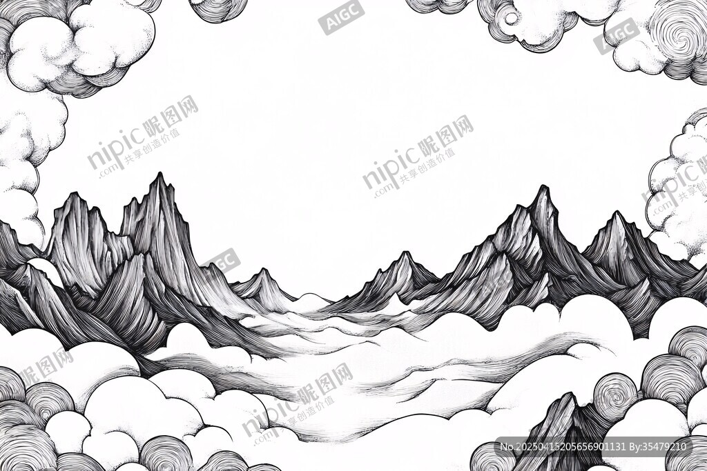 云海環繞的壯麗山巒