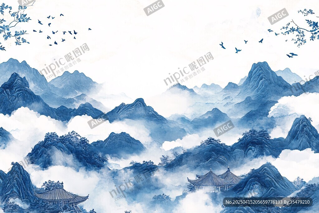 水墨山水間的詩意景致