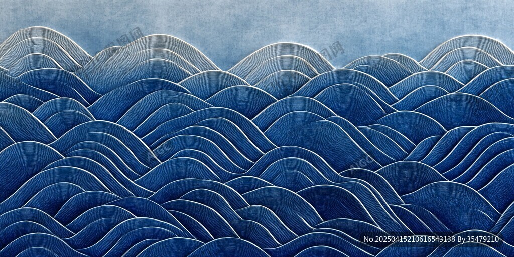 藍(lán)色波紋海浪紋理圖案