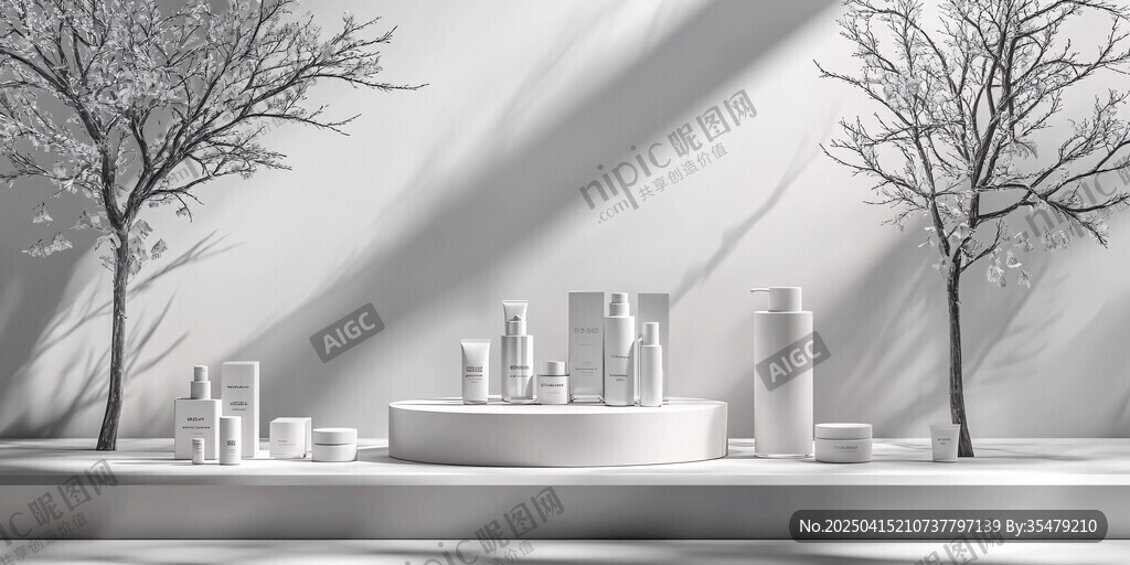 簡約風(fēng)護(hù)膚品展示場景