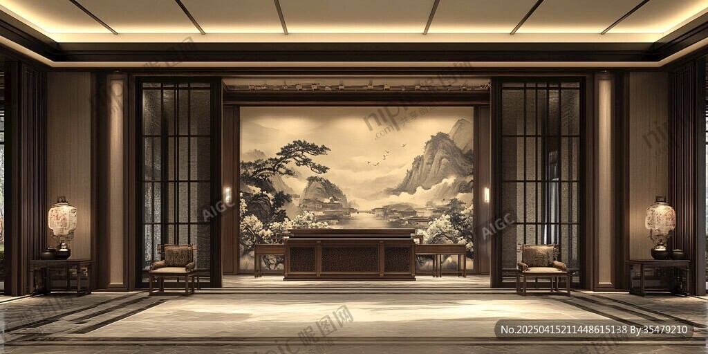 中式典雅大氣的室內(nèi)空間