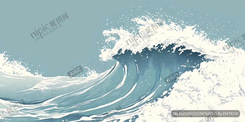 海浪翻涌 夢幻海洋景象