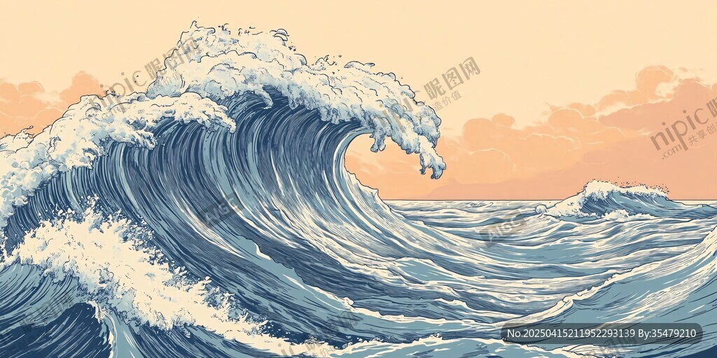 洶涌海浪 壯麗海洋景觀