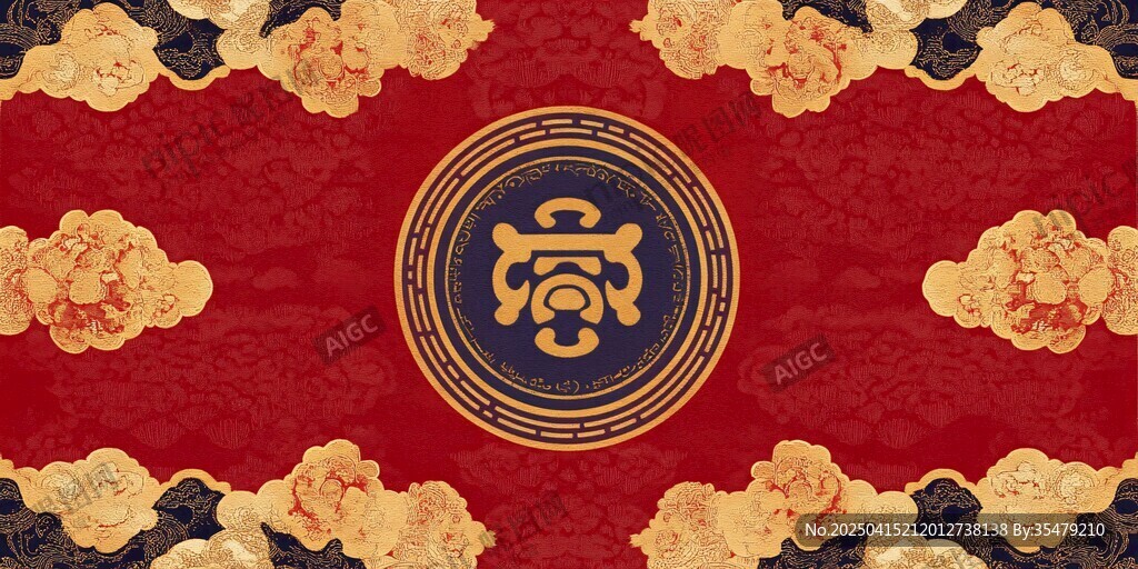 中式傳統(tǒng)紅底祥瑞圖案背景
