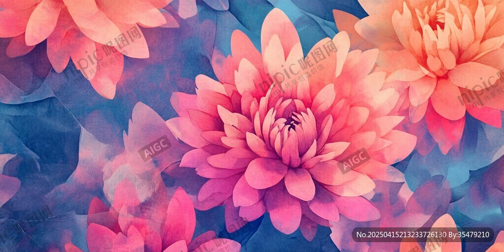 夢(mèng)幻絢爛花卉背景圖