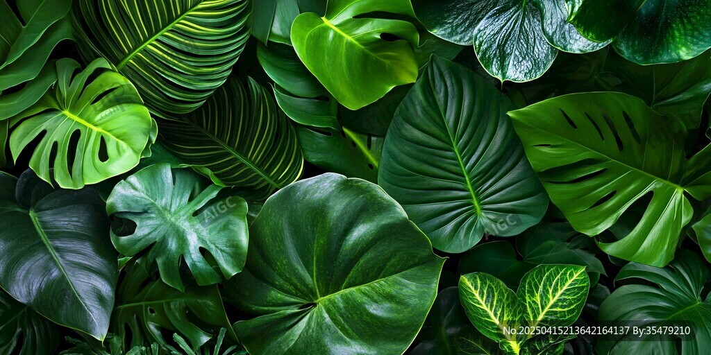 熱帶綠植背景 清新自然風(fēng)