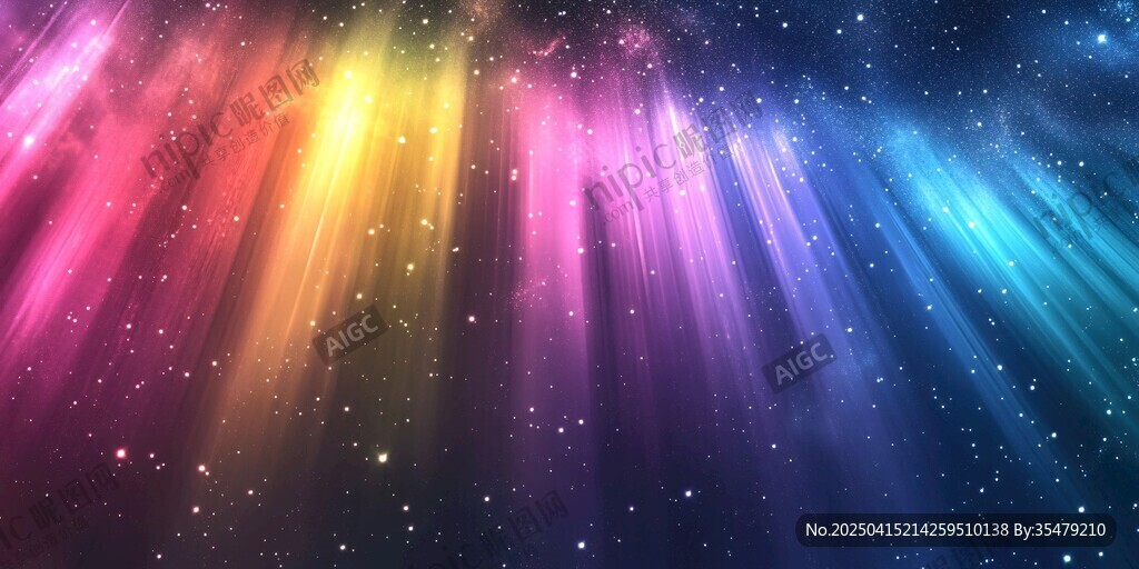 夢(mèng)幻炫彩星空光線背景