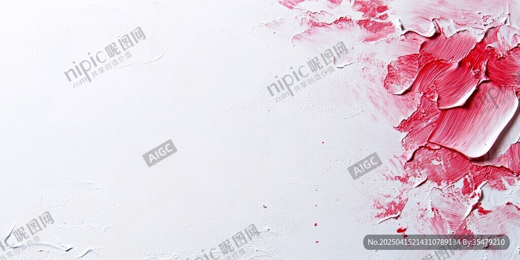 白色背景上的粉色顏料痕跡