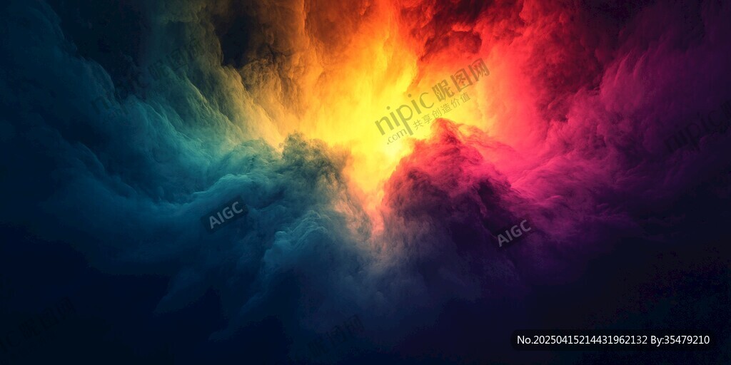 夢(mèng)幻色彩煙霧抽象背景圖