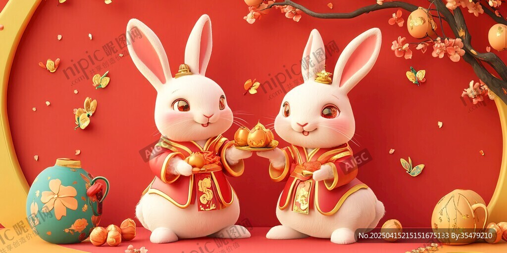 雙兔賀歲 共呈祥瑞