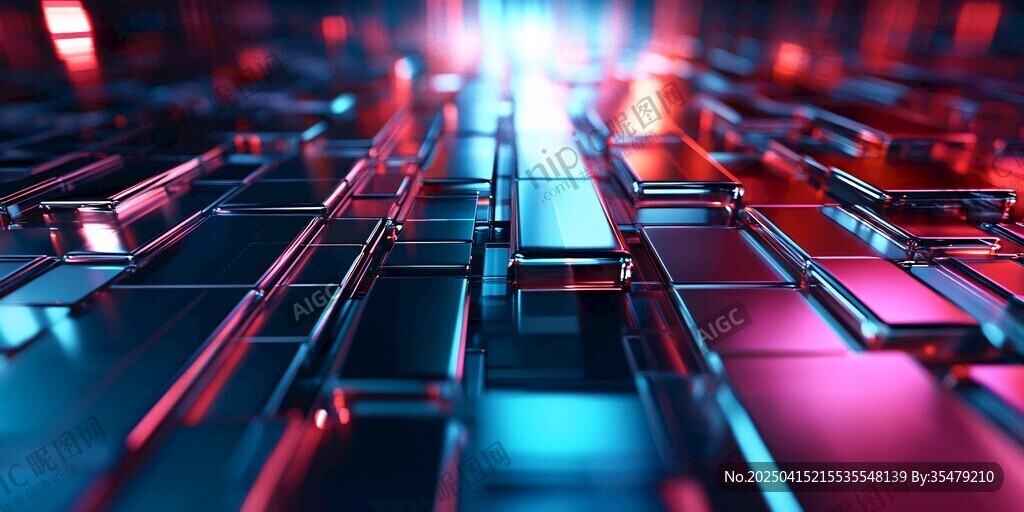 科技感方塊矩陣未來場景