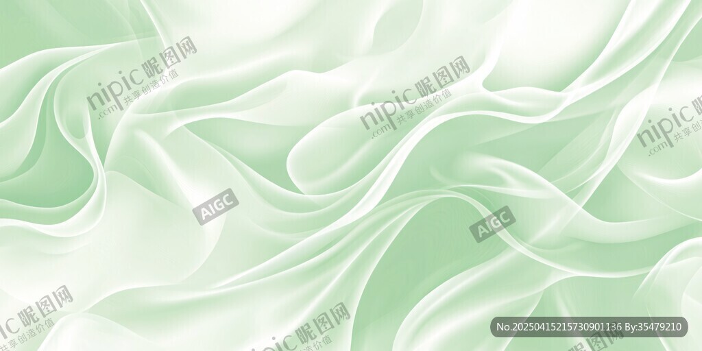 淡綠色輕柔飄動(dòng)絲綢紋理