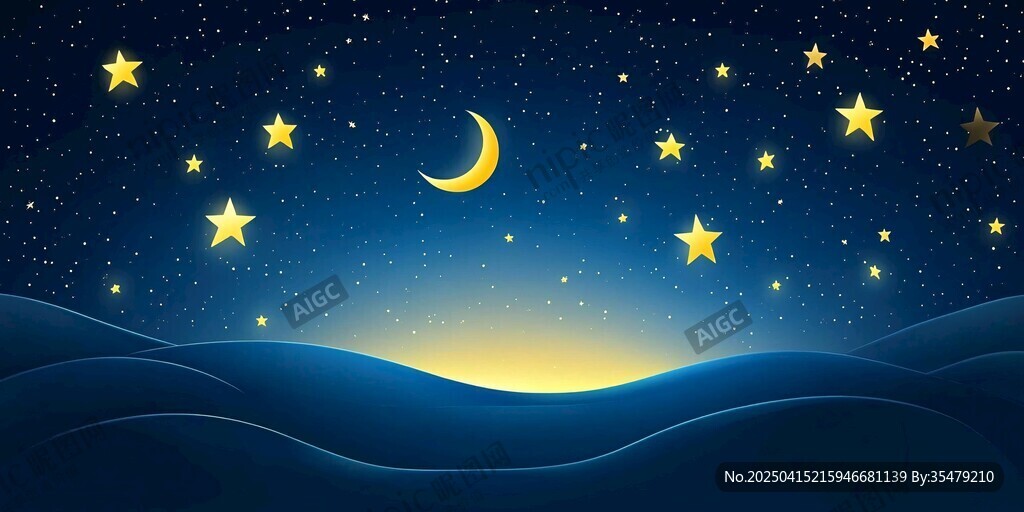 夢幻星空下的靜謐夜色