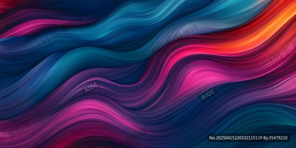 夢(mèng)幻炫彩波浪紋理背景