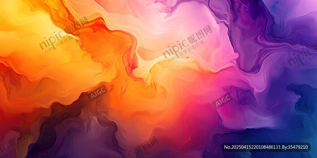 夢幻色彩流動(dòng)抽象背景圖